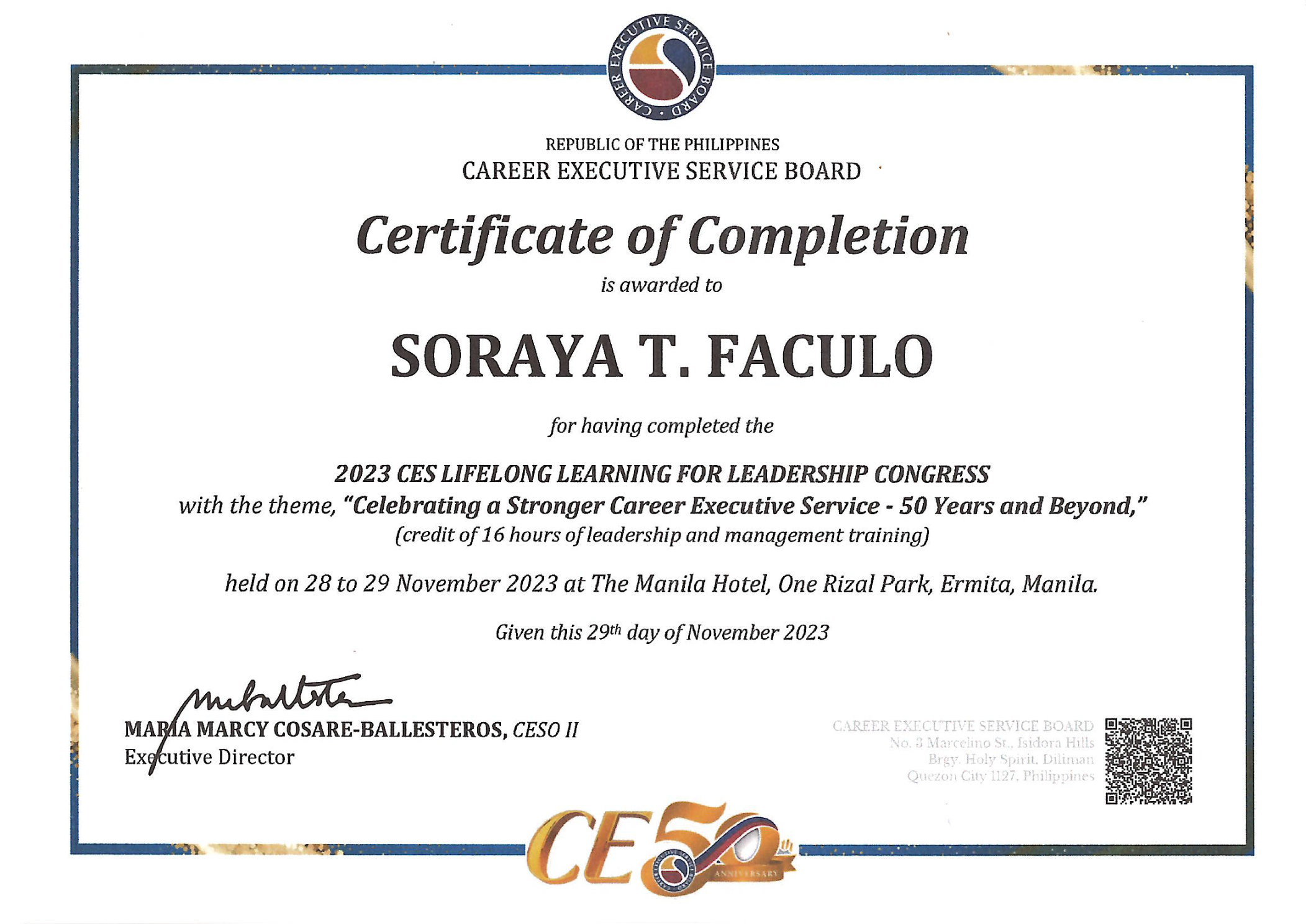 Pillar III: Visioning & Strategic Thinking — Dr. Soraya T. Faculo